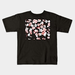 Hand painted cherry blossom pattern design Kids T-Shirt